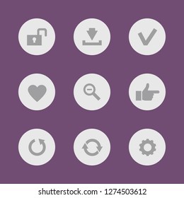 Vector illustration. Icon set for buttons.