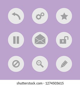 Vector illustration. Icon set for buttons.