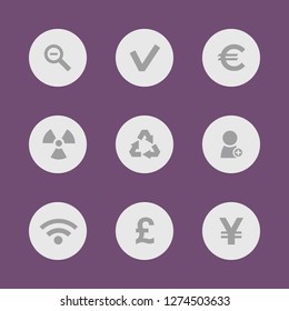 Vector illustration. Icon set for buttons.