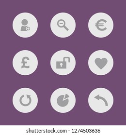 Vector illustration. Icon set for buttons.