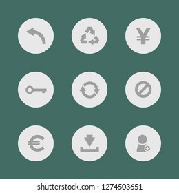 Vector illustration. Icon set for buttons.