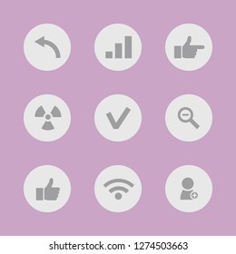 Vector illustration. Icon set for buttons.