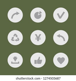 Vector illustration. Icon set for buttons.