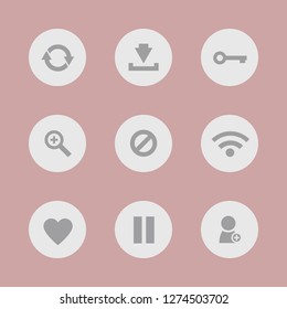 Vector illustration. Icon set for buttons.