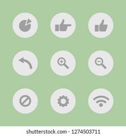 Vector illustration. Icon set for buttons.