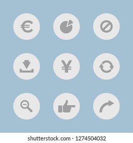 Vector illustration. Icon set for buttons.