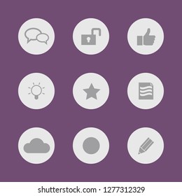 Vector illustration. Icon set for buttons.