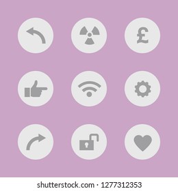 Vector illustration. Icon set for buttons.