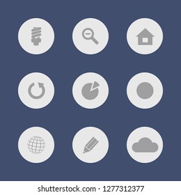 Vector illustration. Icon set for buttons.