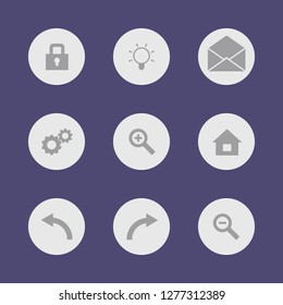 Vector illustration. Icon set for buttons.