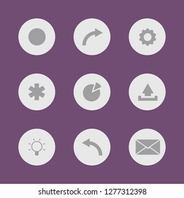 Vector illustration. Icon set for buttons.