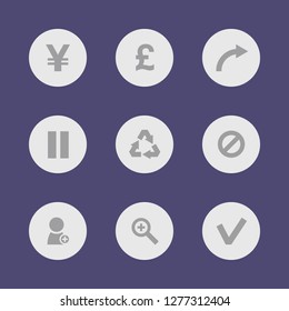 Vector illustration. Icon set for buttons.