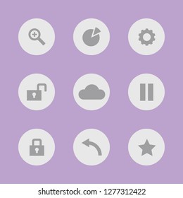 Vector illustration. Icon set for buttons.