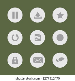 Vector illustration. Icon set for buttons.