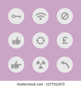 Vector illustration. Icon set for buttons.