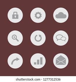 Vector illustration. Icon set for buttons.
