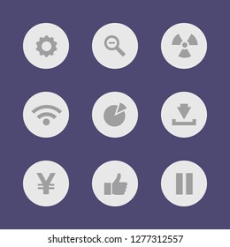 Vector illustration. Icon set for buttons.