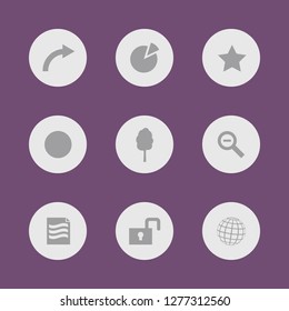 Vector illustration. Icon set for buttons.