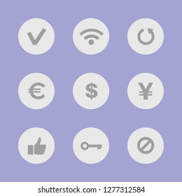 Vector illustration. Icon set for buttons.