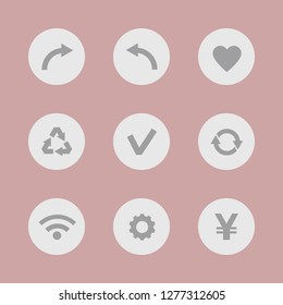 Vector illustration. Icon set for buttons.