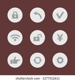Vector illustration. Icon set for buttons.