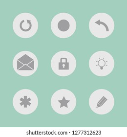 Vector illustration. Icon set for buttons.