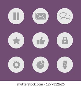 Vector illustration. Icon set for buttons.