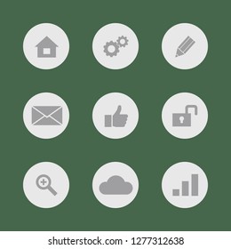 Vector illustration. Icon set for buttons.