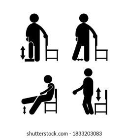 Vector Illustration Icon Set Chair Physical Therapy.