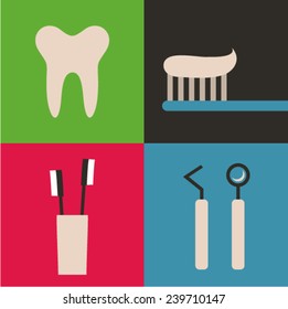 Vector illustration icon set of dental