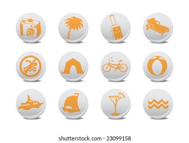 Vector illustration of  icon set or design elements relating to summer tourism