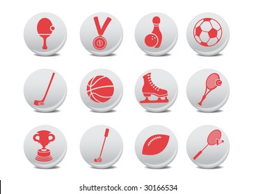 Vector illustration of  icon set or design elements relating to sports