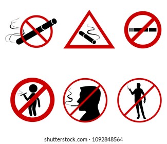 Vector illustration of icon set do not smoke