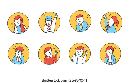 Vector illustration icon set of family.