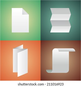 Vector illustration icon set of paper