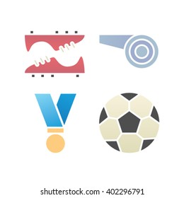 Vector illustration icon set of soccer