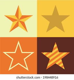 Vector illustration icon set of star 
