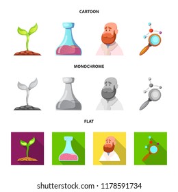 Vector illustration of  and  icon. Set of  and  vector icon for stock.