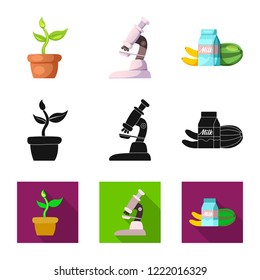 Vector illustration of  and  icon. Set of  and  vector icon for stock.