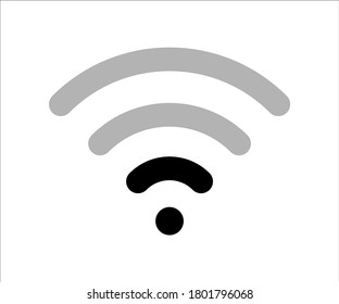 Vector illustration icon set of wifi, wifi signal strength icon set, Wifi icon, flat vector icon design concept.