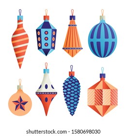 Vector illustration icon set of Xmas, collection of christmas objects, white background.
