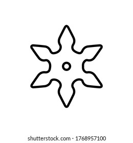 vector illustration icon of Shuriken Blade Outline