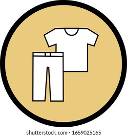 Vector illustration of an icon sign of a clothes symbol button