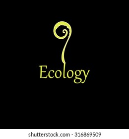 Vector illustration icon sign with the inscription plant ecology