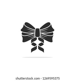 Vector illustration of icon, silhouette of a bow isolated on white background.