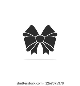 Vector illustration of icon, silhouette of a bow isolated on white background.