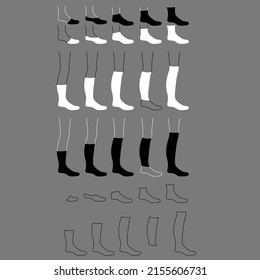 Vector illustration, icon, silhouette, clothing, socks, packaging