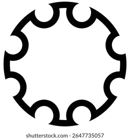 vector illustration icon somewhat similar to gear or ninja weapon. black color. line drawing style.