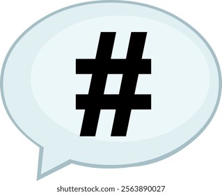 vector illustration icon speech bubble and hashtag, in trending topic concept