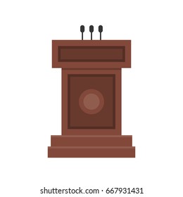 Vector illustration or icon of a speech desk. 